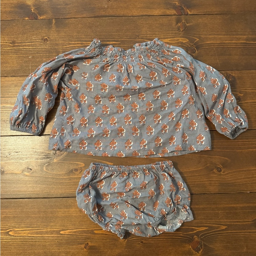 Rylee + Cru Blue and Brown Diaper Cover Set